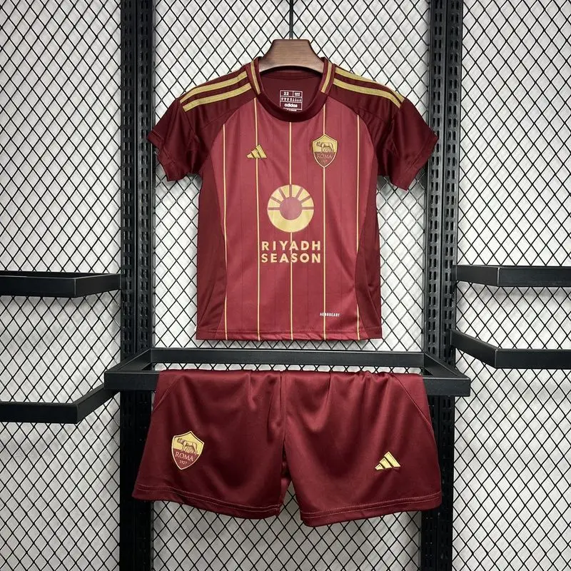 24-25 Roma home kids soccer jersey