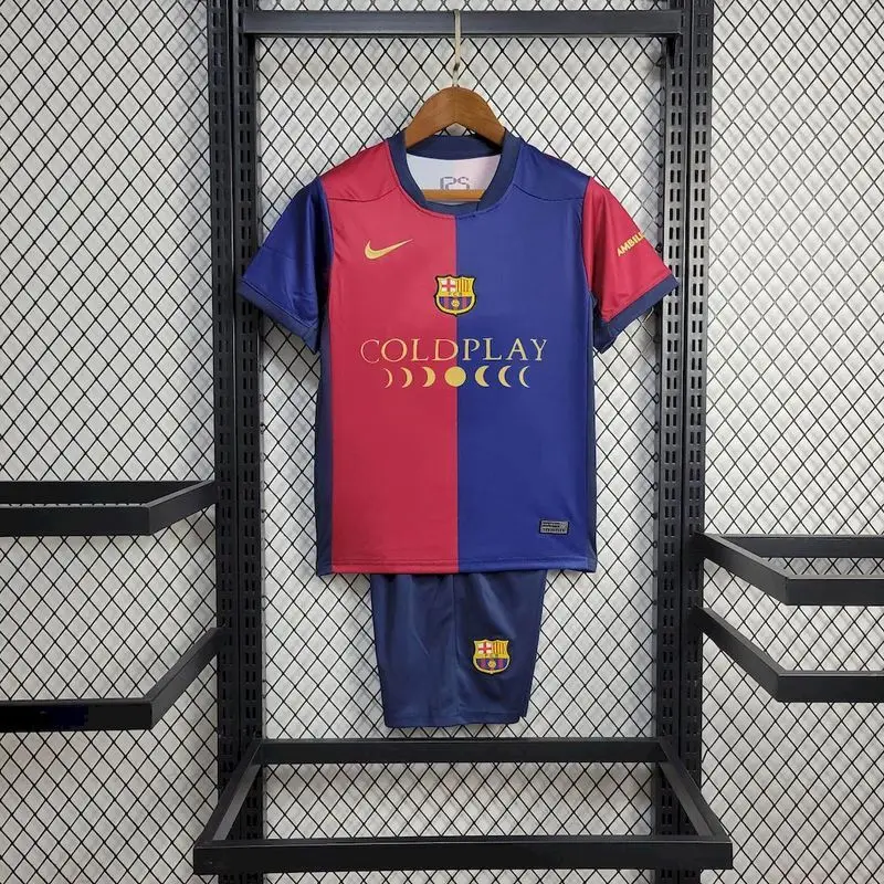 24-25 Barcelona Local Sponsor Coldplay Kids soccer jersey