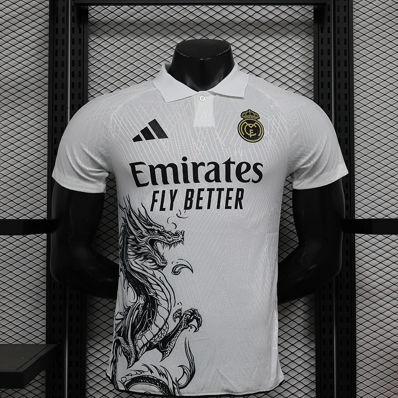 24-25 Real Madrid white dragon player version soccer jersey