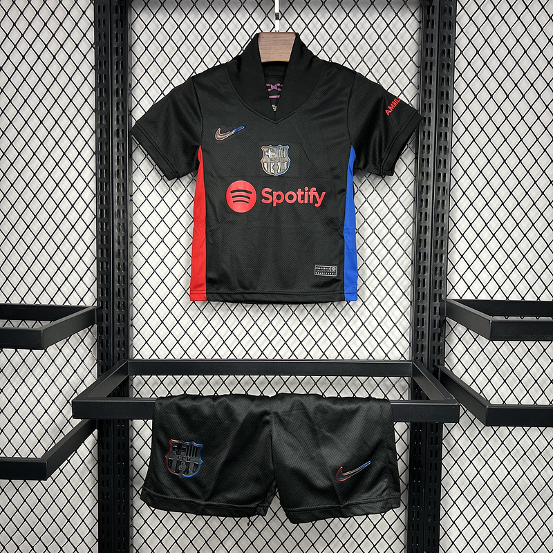 24-25 Barcelona away black kids football jersey