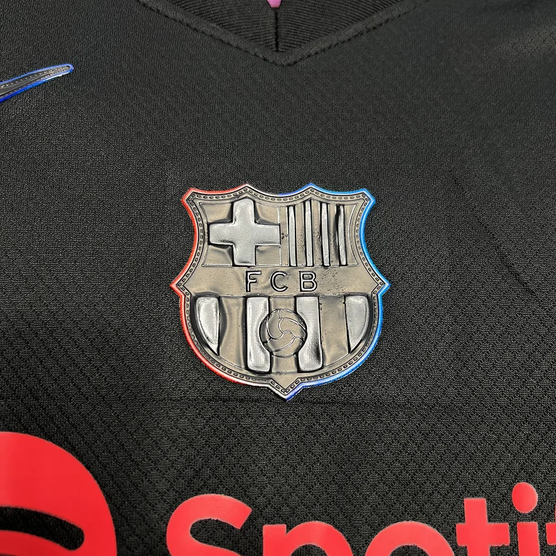 24-25 Barcelona away black kids football jersey