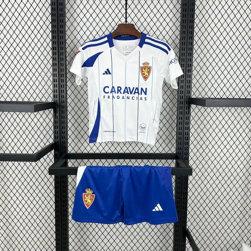 24-25 Real Zaragoza Home Kids Kit soccer jersey