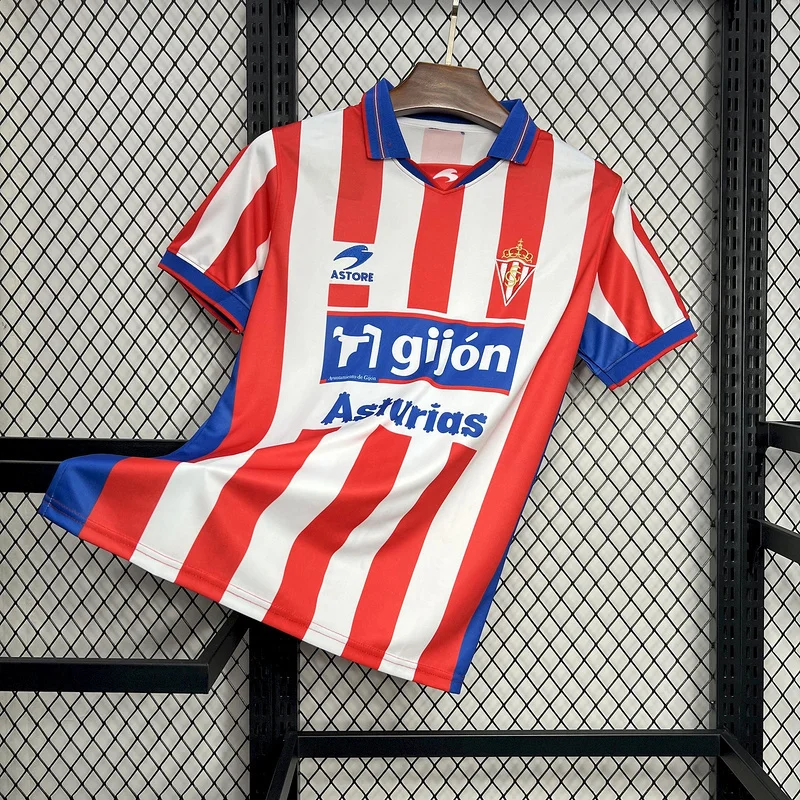 01-02 Sporting de Gijon Home Retro football Jersey