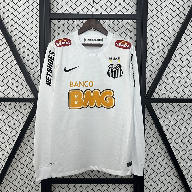 11-12 Retro Long Sleeve Santos Home soccer jersey