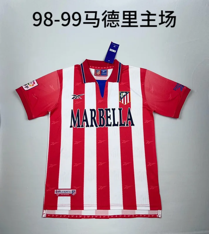 98-99 Atletico Madrid Home football Jersey