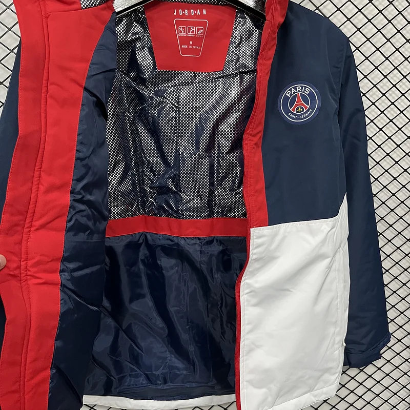 24-25 PSG white and blue cotton soccer jacket