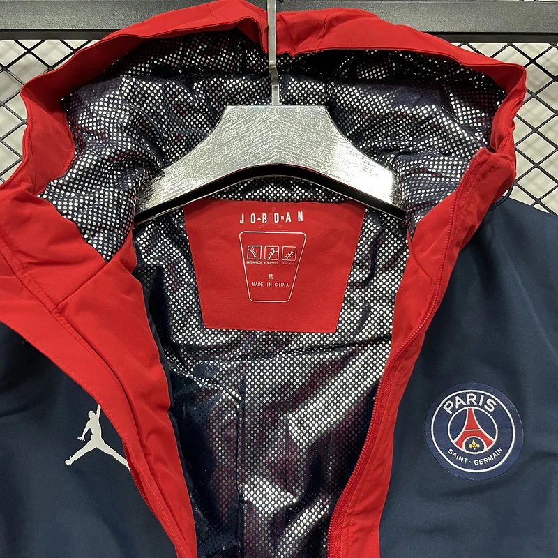 24-25 PSG white and blue cotton soccer jacket