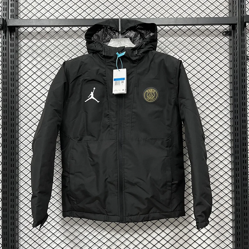 24-25 PSG Black Cotton soccer Jacket