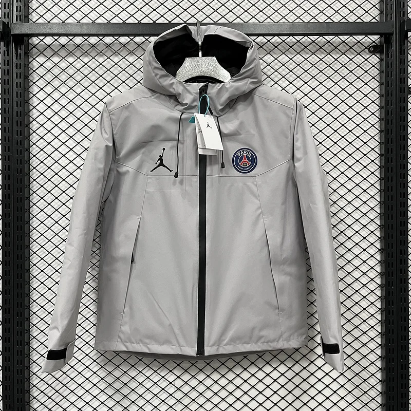 24-25 PSG Gray Cotton soccer Jacket