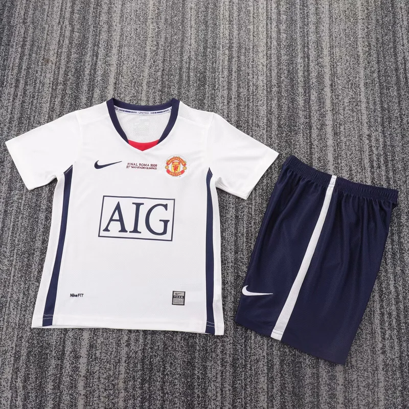 08-09 Manchester United away ucl final kids soccer jersey