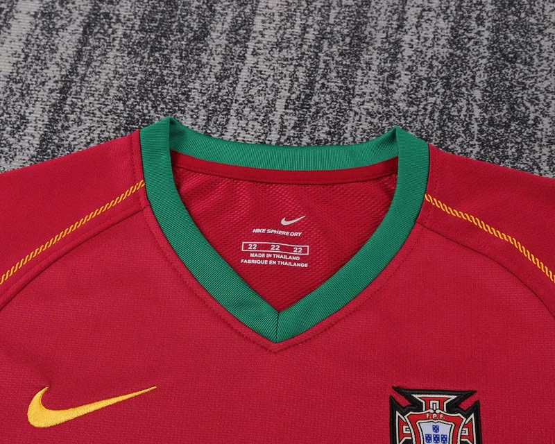 2006 Portugal home retro kids soccer jersey