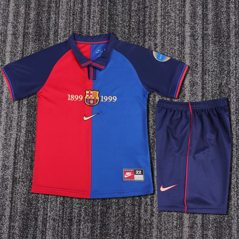 99-00 Barcelona home retro kids soccer jersey