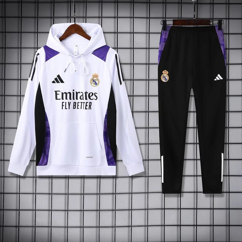 24-25 Real Madrid white hoodie suit