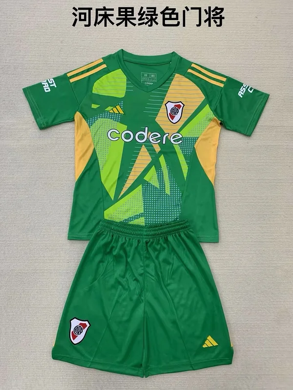 24-25 River Plate green goalkeeper kid soccer jersey