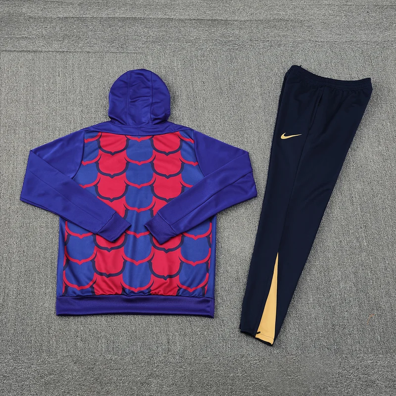 24-25 Barcelona blue and red soccer hoody suit