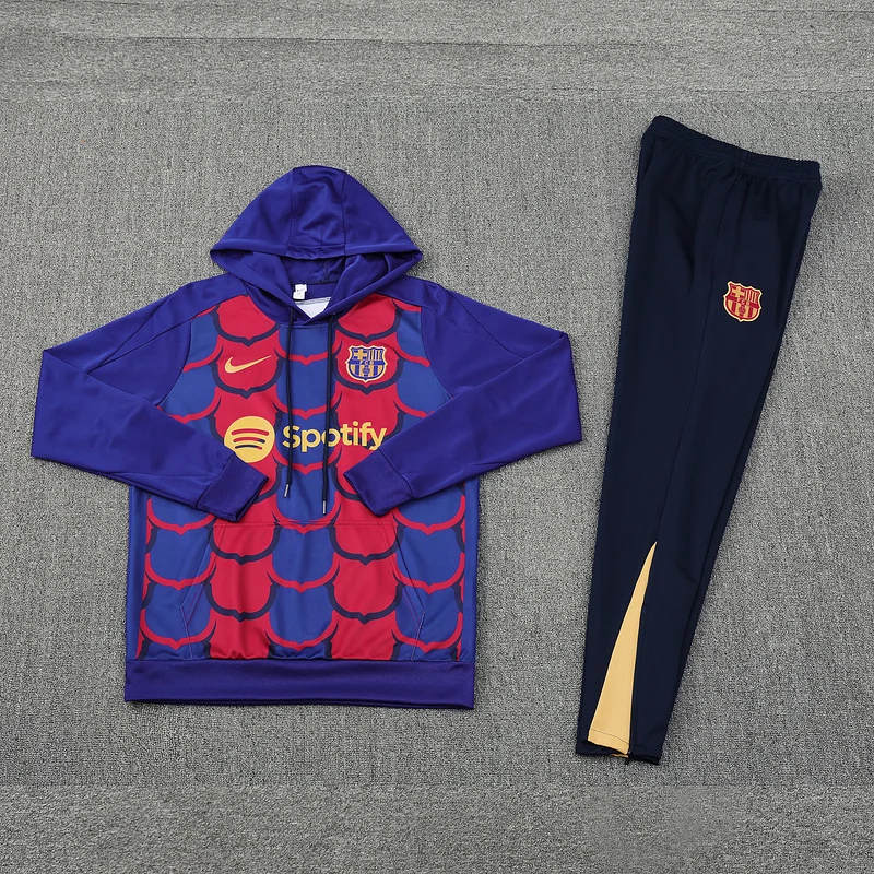 24-25 Barcelona blue and red soccer hoody suit