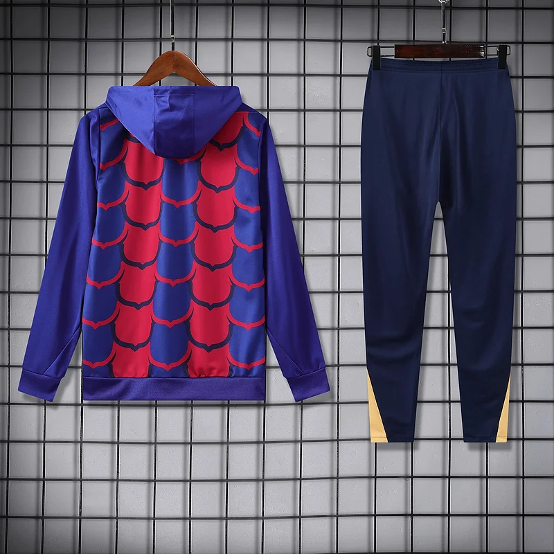 24-25 Barcelona blue and red soccer hoody suit