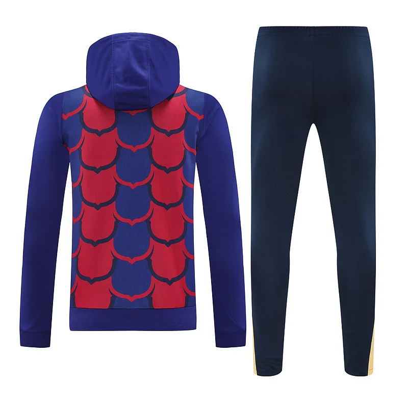 24-25 Barcelona blue and red soccer hoody suit