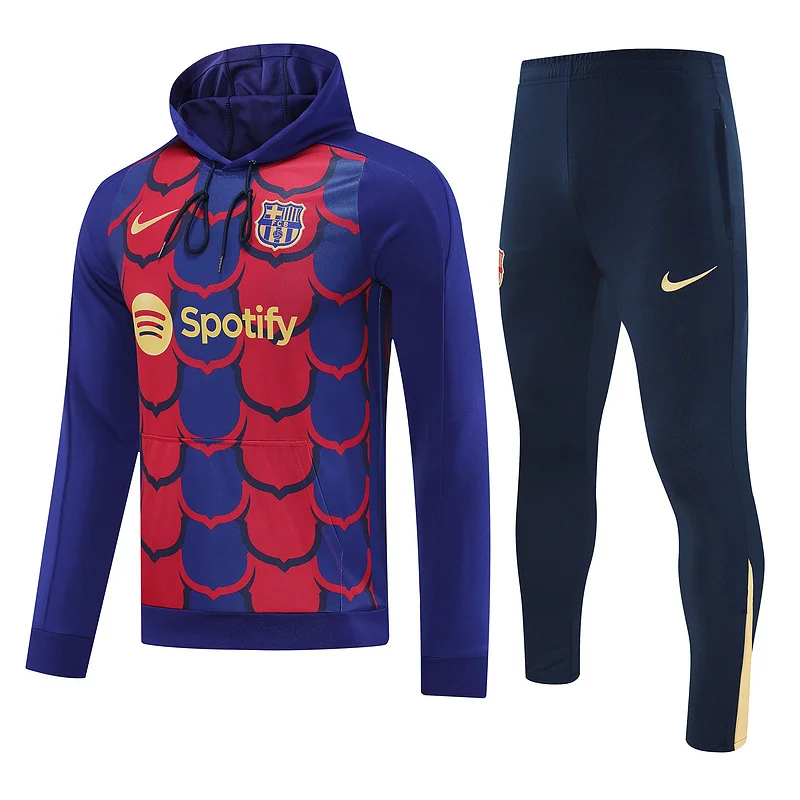 24-25 Barcelona blue and red soccer hoody suit