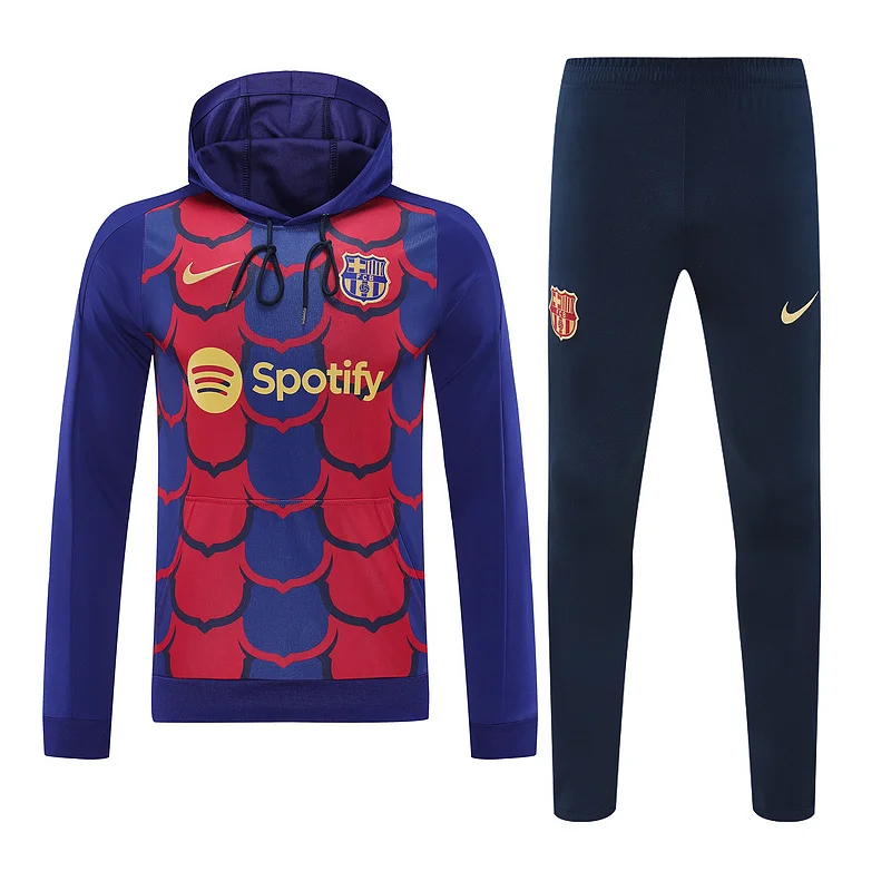 24-25 Barcelona blue and red soccer hoody suit