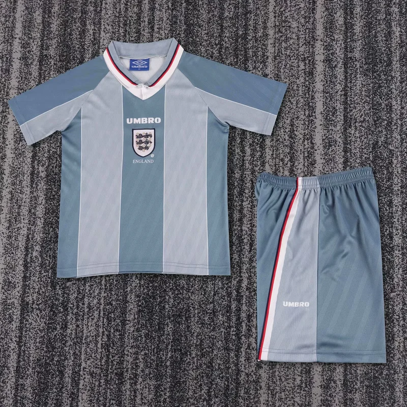 1996 England away retro kid soccer jersey