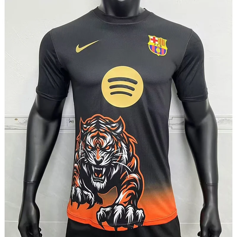 24-25 Barcelona black tiger player version soccer jersey