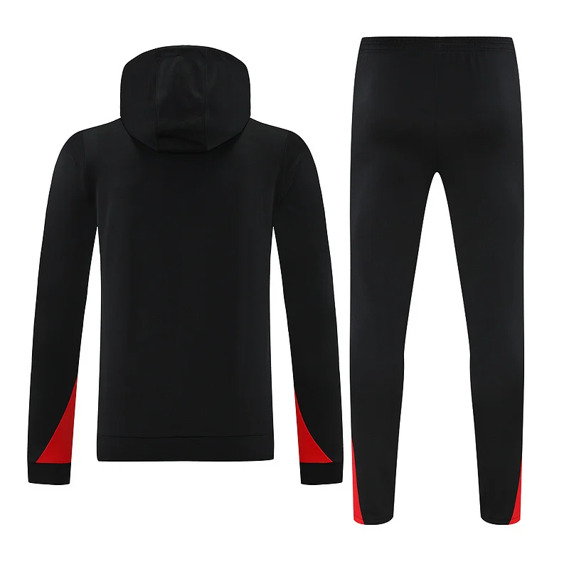 24-25 Portugal black with red hoodie suit