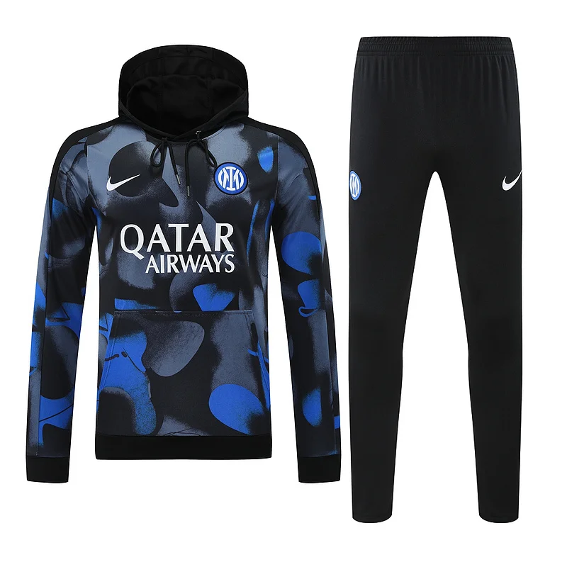 24-25 Inter Milan black with blue and gray hoodie suit