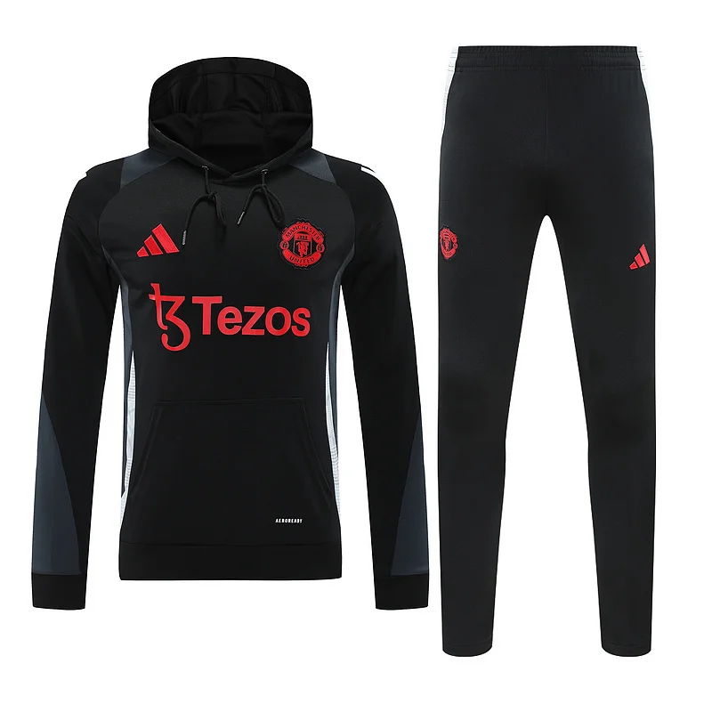 24-25 Manchester United black with gray hoodie suit