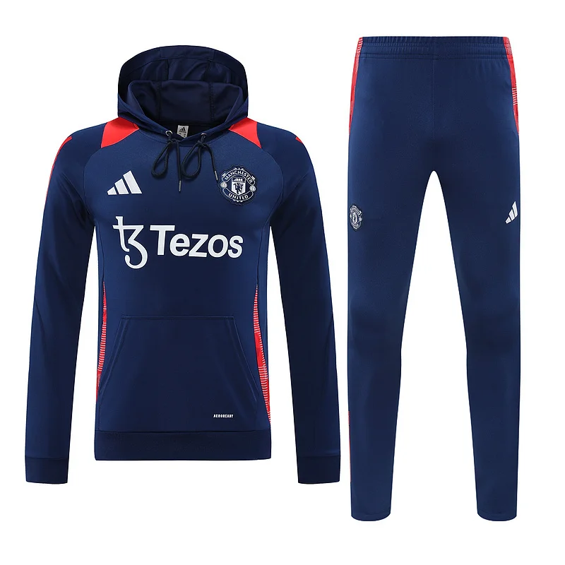 24-25 Manchester United royal blue hoodie suit