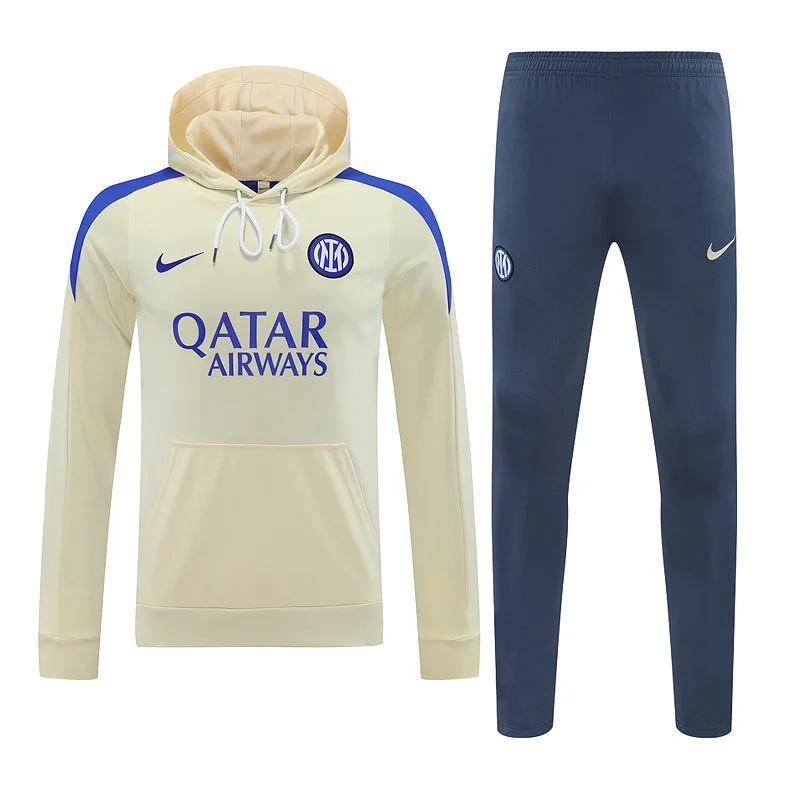 24-25 Inter Milan beige with blue hoodie suit