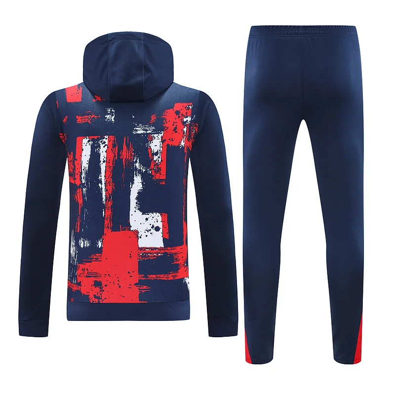 24-25 PSG royal blue with red and white hoodie suit