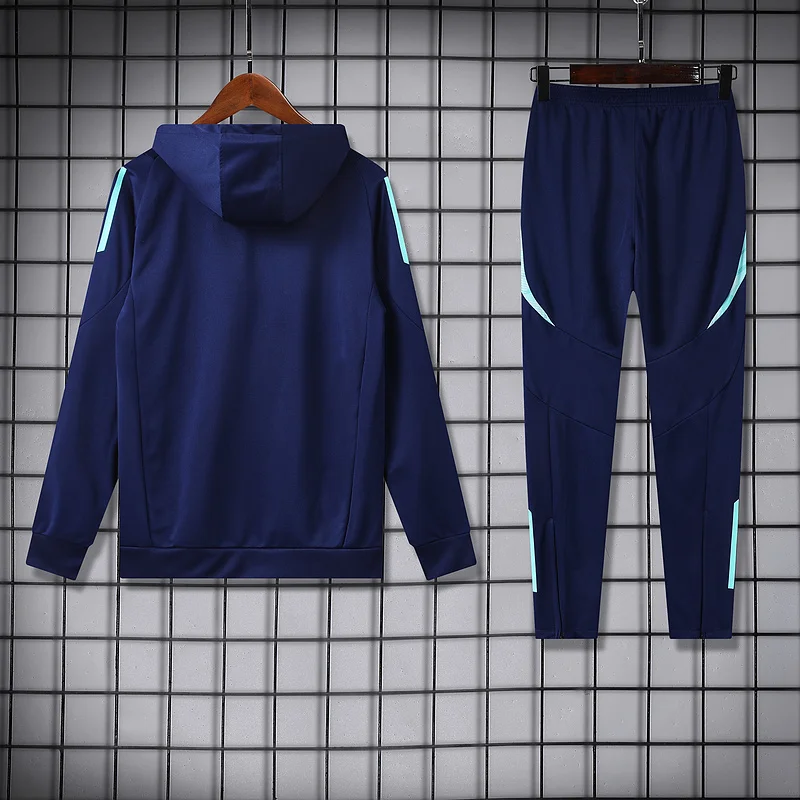 24-25 Arsenal royal blue with lake blue hoodie suit