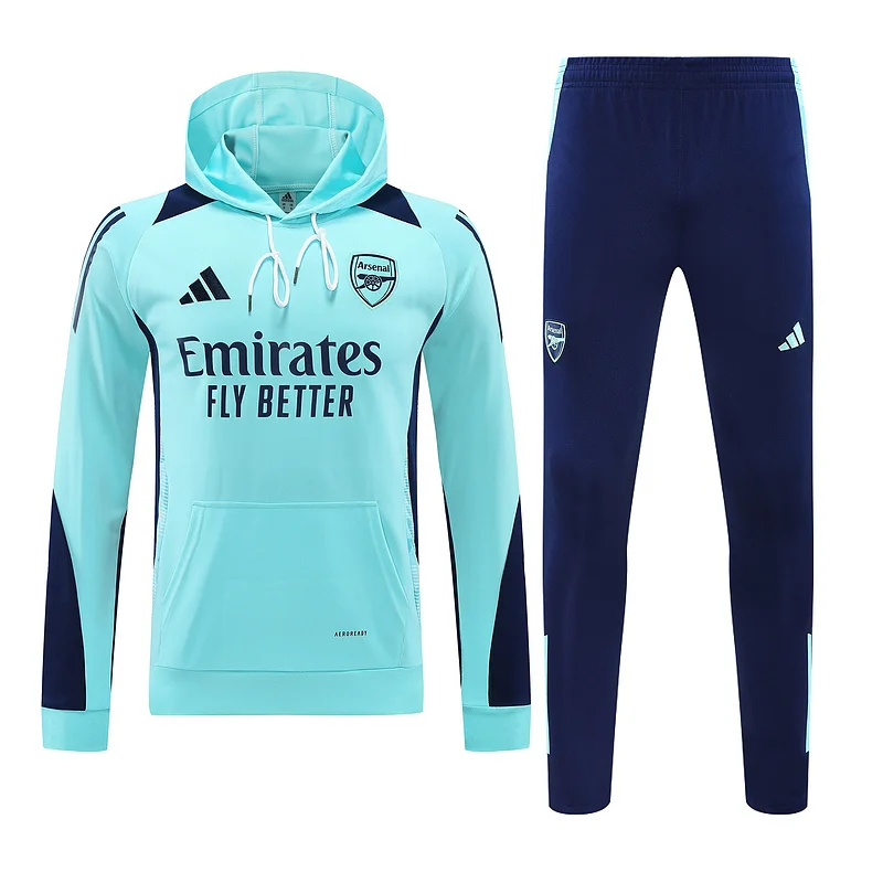 24-25 Arsenal lake blue hoodie suit