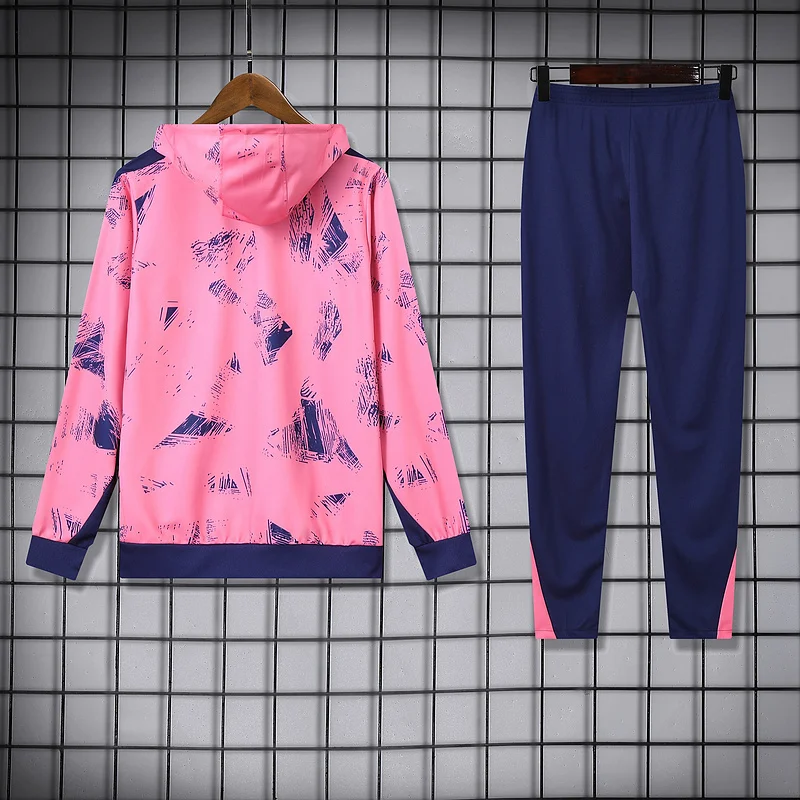 24-25 PSG Pink with royal blue hoodie suit