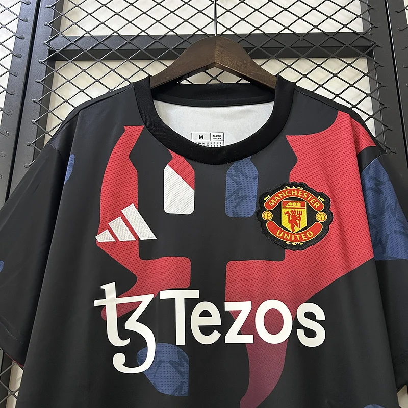 24/25 Manchester United black and red Special Edition soccer jersey