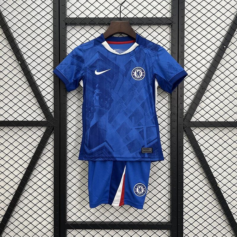 25-26 Chelsea Home Kids Kit Soccer Jersey