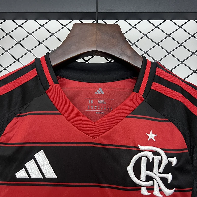 25-26 Flamengo Home Long Sleeve Kids Kit