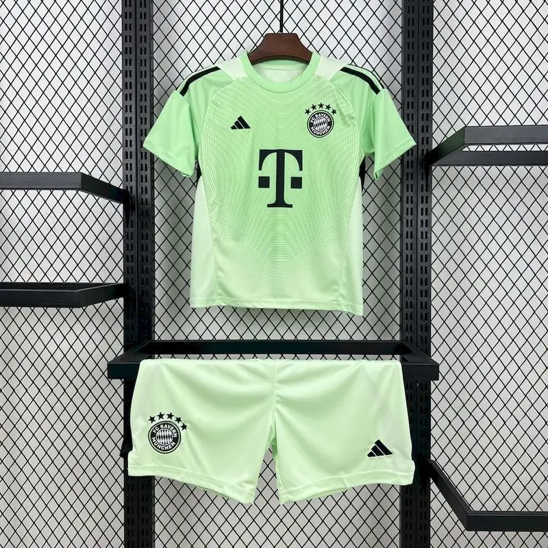 25-26 Bayern Munich Green Goalkeeper Kids Kit
