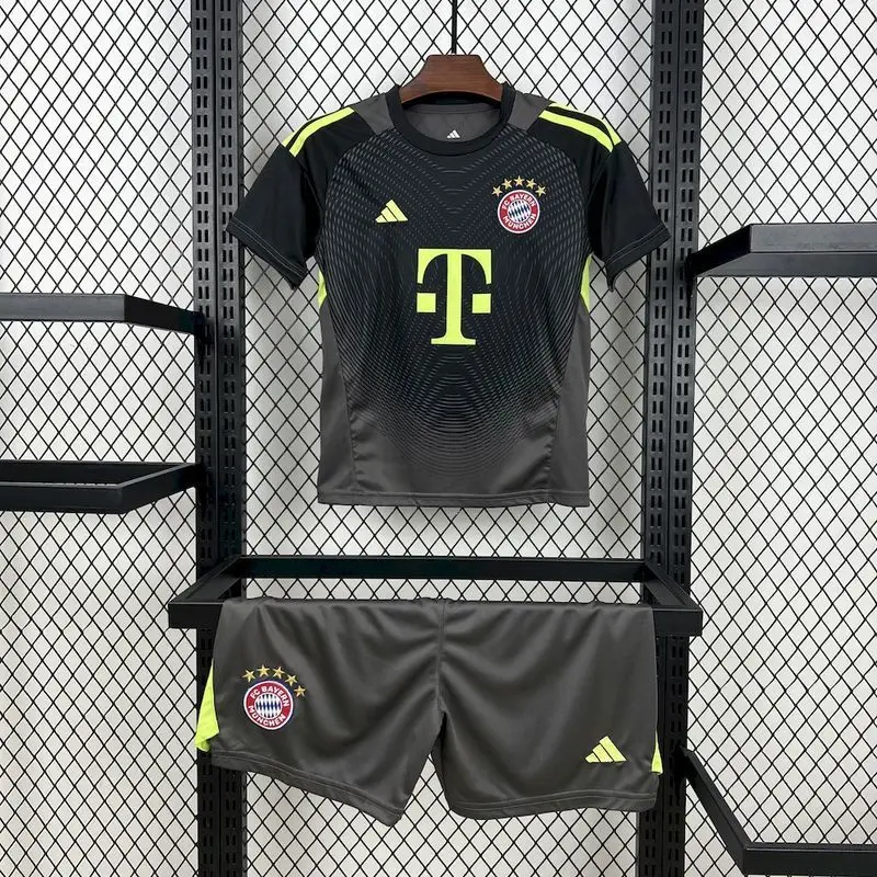 25-26 Bayern Munich Black Goalkeeper Kids Kit